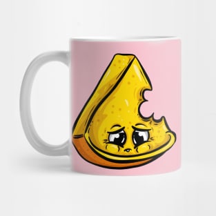 The Half Eaten Sad Cheese Cartoon Mug